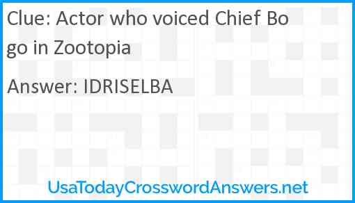 Actor who voiced Chief Bogo in Zootopia Answer