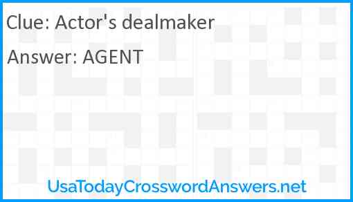 Actor's dealmaker Answer