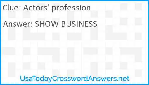Actors' profession Answer