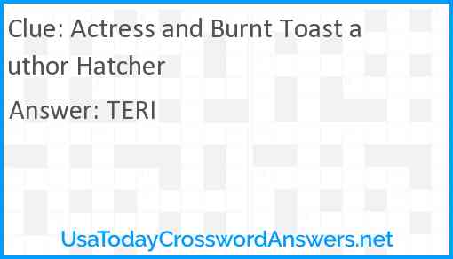 Actress and Burnt Toast author Hatcher Answer