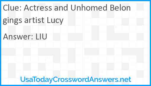 Actress and Unhomed Belongings artist Lucy Answer