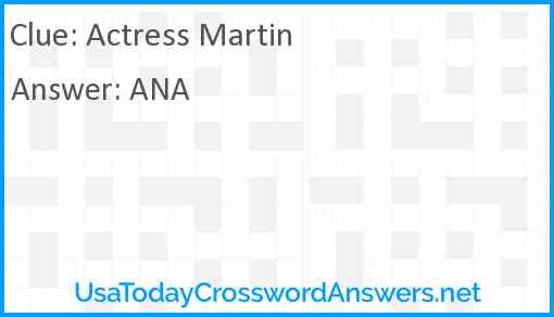 Actress Martin Answer