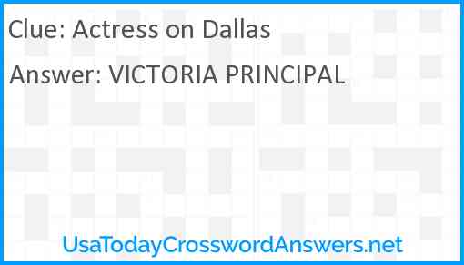 Actress on Dallas Answer
