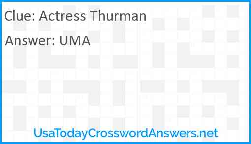 Actress Thurman Answer