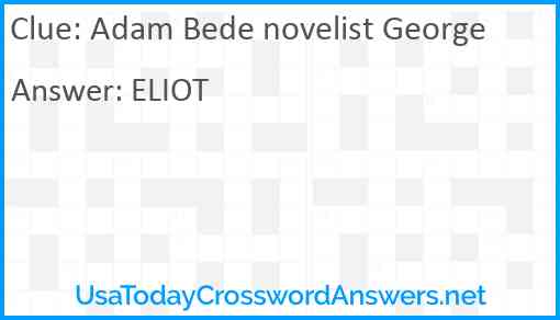 Adam Bede novelist George Answer