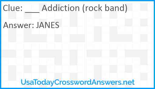 ___ Addiction (rock band) Answer