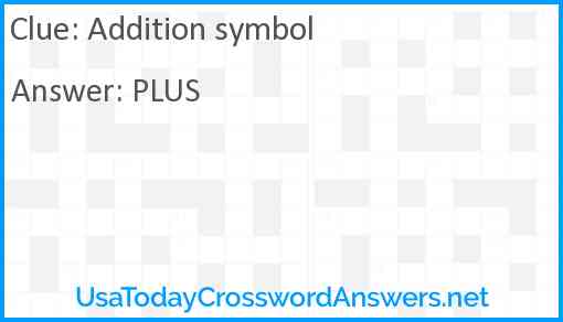 Addition symbol Answer