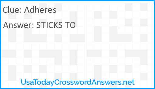 Adheres Answer