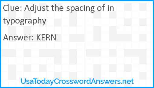 Adjust the spacing of in typography Answer
