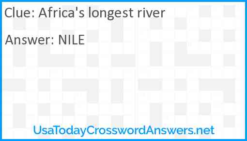 Africa's longest river Answer