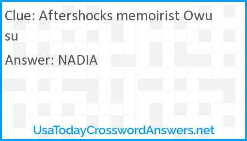 Aftershocks memoirist Owusu Answer