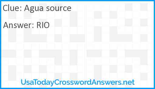 Agua source Answer