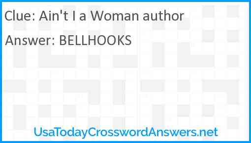 Ain't I a Woman author Answer