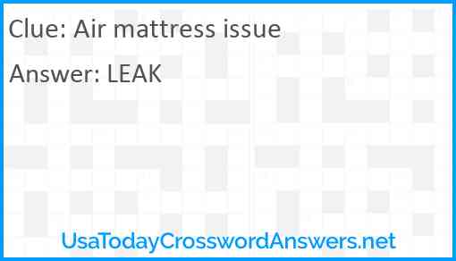 Air mattress issue Answer