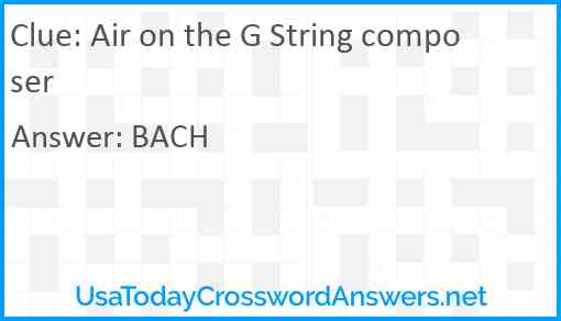 Air on the G String composer Answer