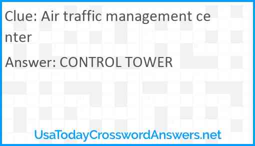 Air traffic management center Answer