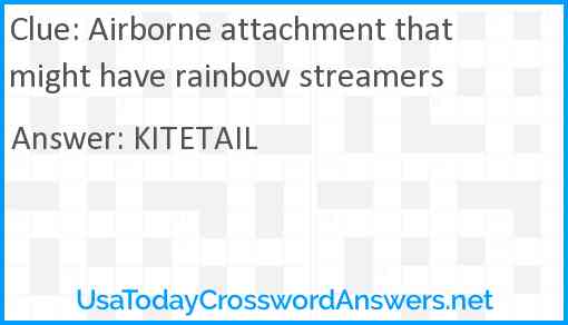 Airborne attachment that might have rainbow streamers Answer