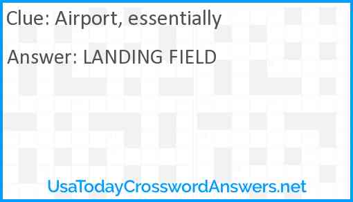 Airport, essentially Answer