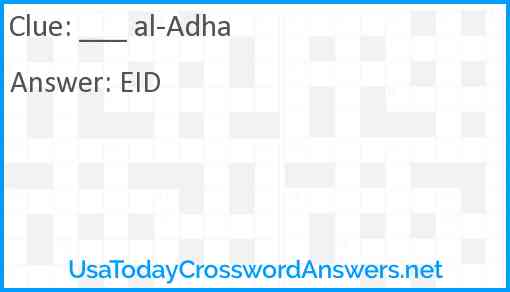 ___ al-Adha Answer