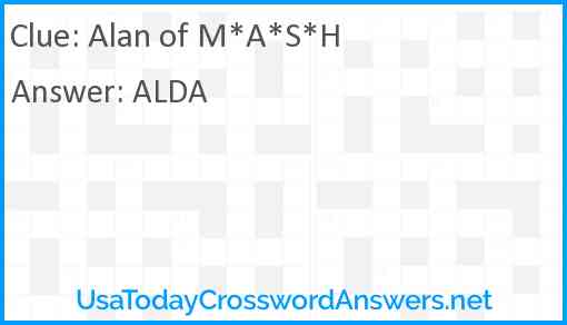 Alan of M*A*S*H Answer