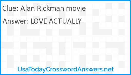 Alan Rickman movie Answer