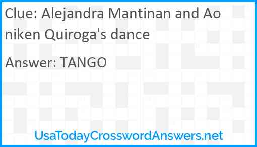 Alejandra Mantinan and Aoniken Quiroga's dance Answer