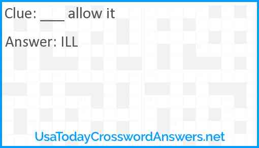 ___ allow it Answer