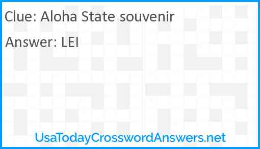 Aloha State souvenir Answer