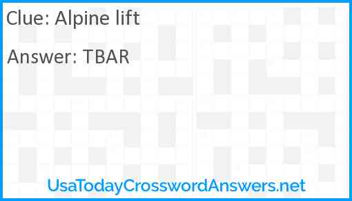 Alpine lift Answer