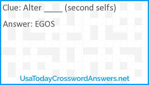 Alter ____ (second selfs) Answer