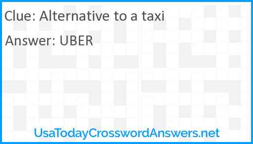 Alternative to a taxi Answer