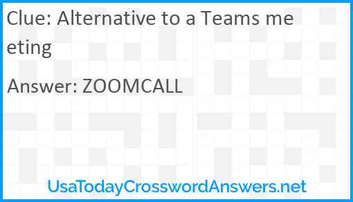 Alternative to a Teams meeting Answer