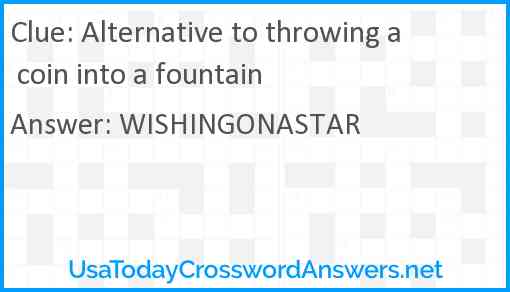 Alternative to throwing a coin into a fountain Answer