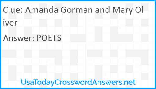 Amanda Gorman and Mary Oliver Answer