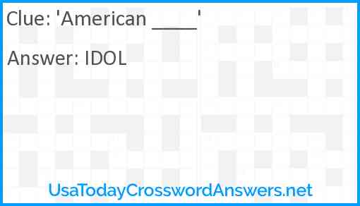 'American ____' Answer