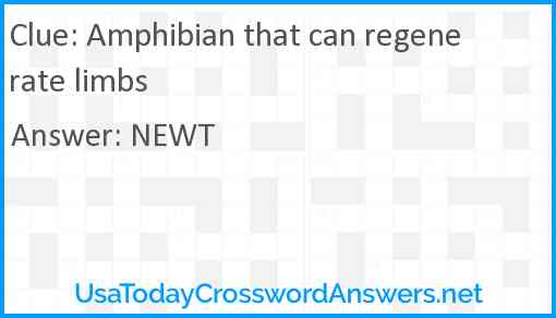 Amphibian that can regenerate limbs Answer