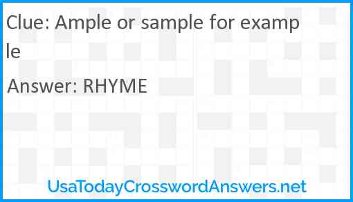 Ample or sample for example Answer