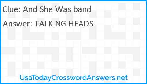 And She Was band Answer