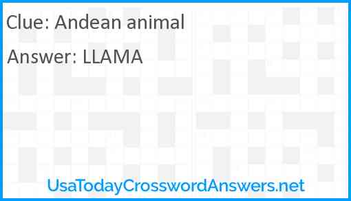 Andean animal Answer