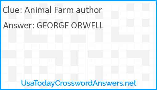 Animal Farm author Answer