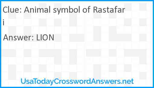 Animal symbol of Rastafari Answer