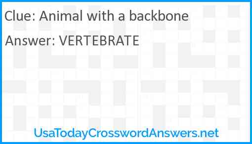 Animal with a backbone Answer