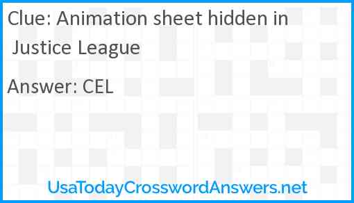 Animation sheet hidden in Justice League Answer