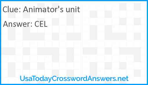 Animator's unit Answer