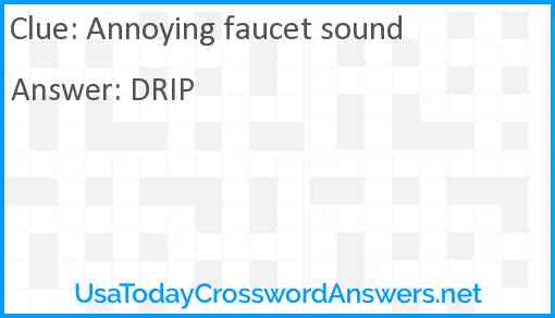Annoying faucet sound Answer