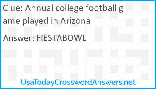 Annual college football game played in Arizona Answer