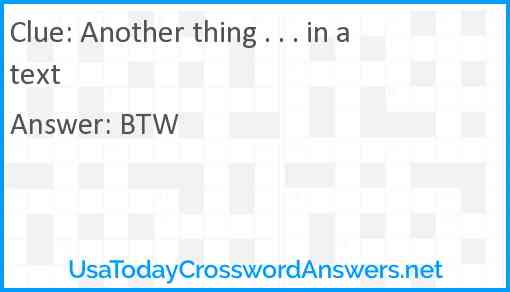 Another thing . . . in a text Answer