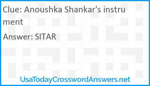 Anoushka Shankar's instrument Answer