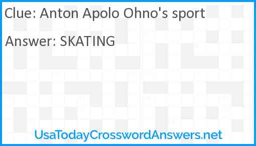 Anton Apolo Ohno's sport Answer