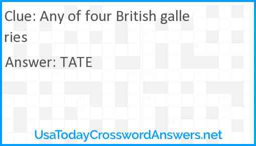 Any of four British galleries Answer